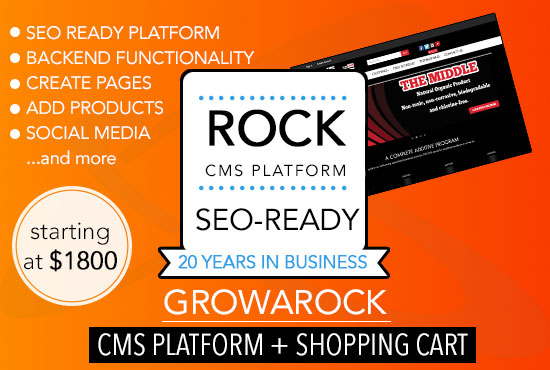 Rock CMS platform with shopping cart